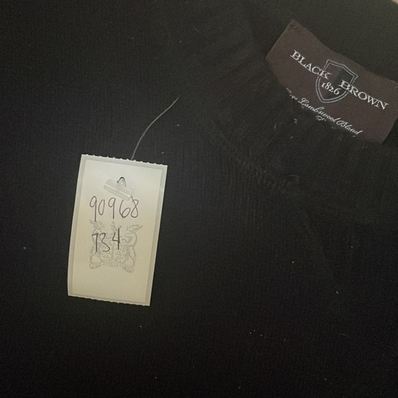 New with flaw mens basic v insert sweater lambs wool black - Picture 8 of 8